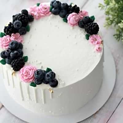 ТОРТ с ягодами и цветами №2213