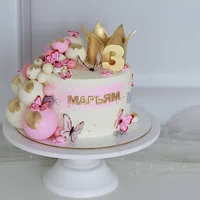 ТОРТ С короной и шарами №1267