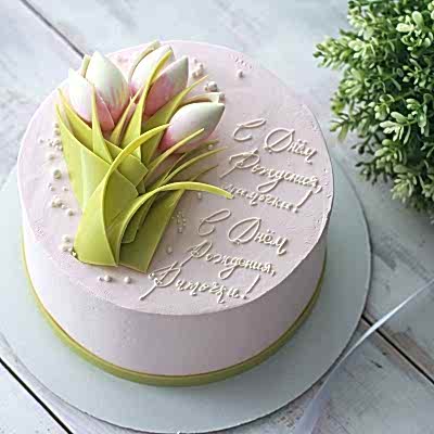 ТОРТ с шоколадными тюльпанами №2161