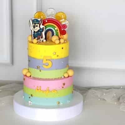 ТОРТ радужный с собакой №1273