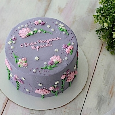 ТОРТ с кремовыми цветами №2201