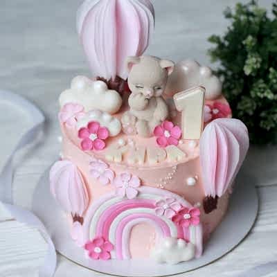 ТОРТ с котенком и радугой №1280