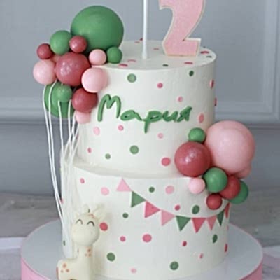 ТОРТ С шарами и жирафом №1292